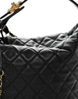 Lambskin Quilted Large Perfect Meeting Hobo Black