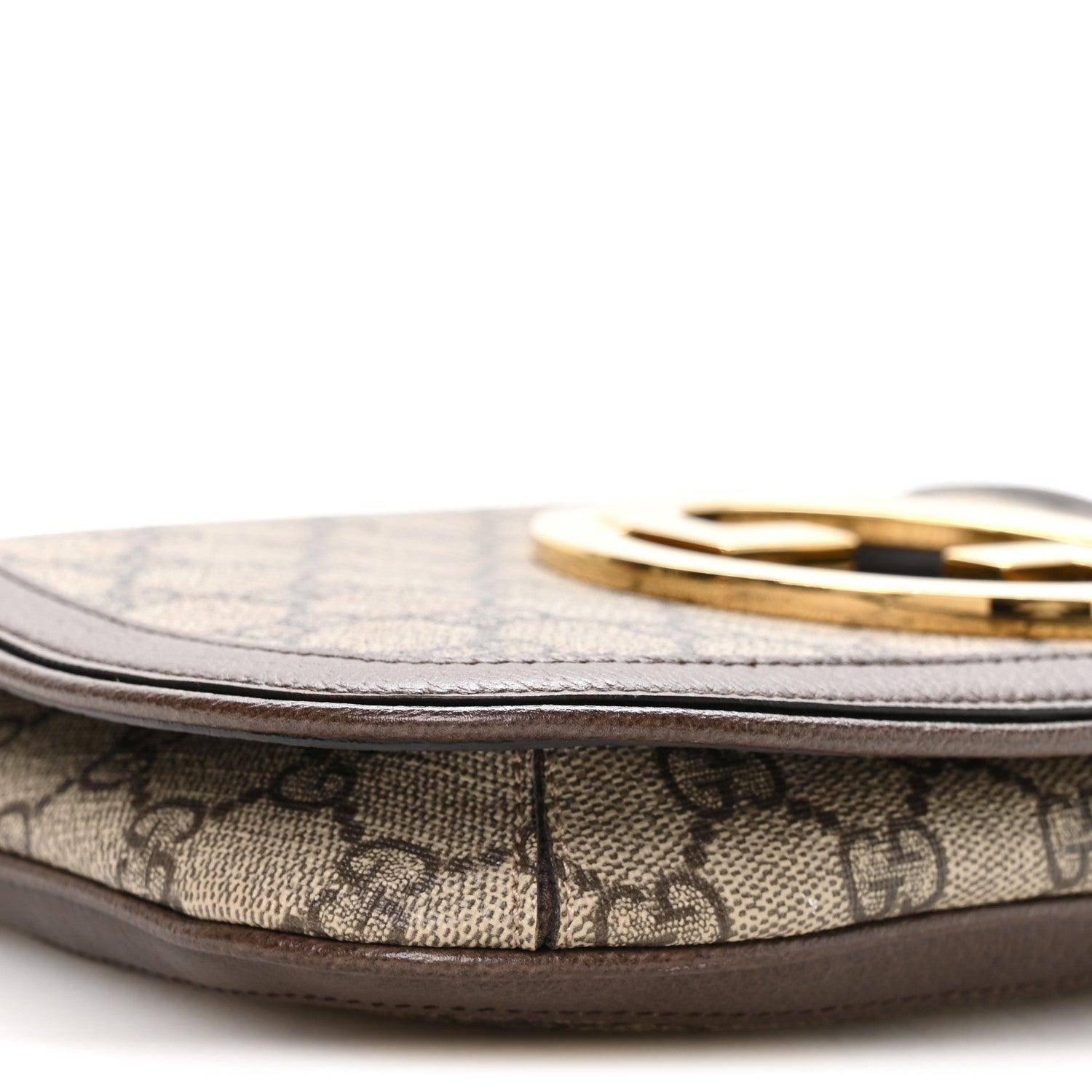 GG Supreme Monogram Textured Dollar Calfskin Blondie Chain Shoulder Flap Bag Beige Ebony New Acero
