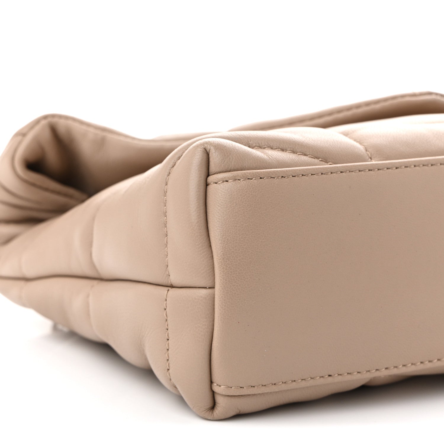 Lambskin Quilted Toy Loulou Puffer Monogram Chain Satchel Dark Beige