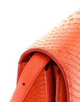 Snakeskin Medium Classic Box Flap Orange