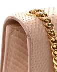 Snakeskin Medium Classic Monogram Kate Tassel Satchel Beige