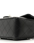 Lambskin Quilted Mini Rectangular Flap Black