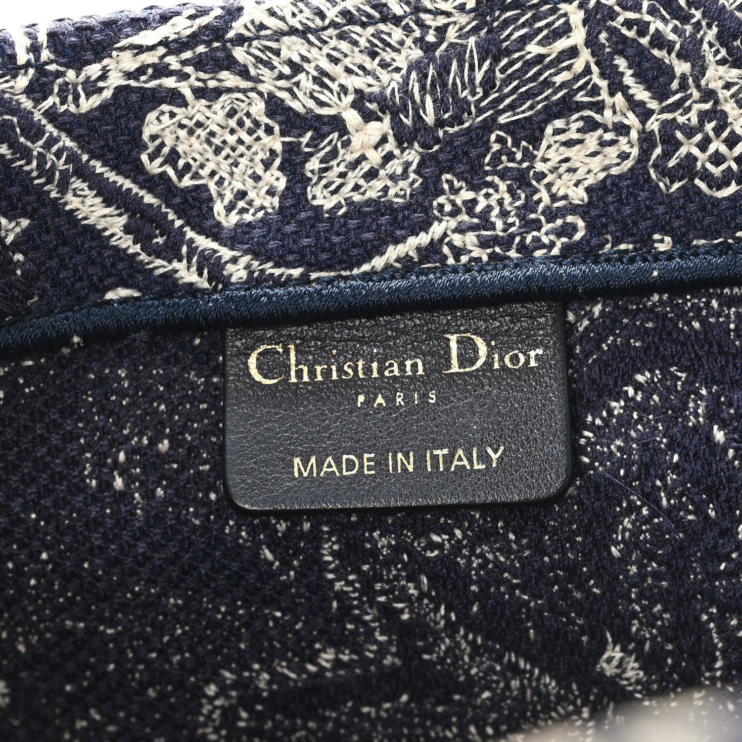 Canvas Embroidered Large D1ORiviera Toile De Jouy Reverse Book Tote Blue