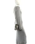 Vitello Catalan Mirror Canvas Fabric Jacquard FF 1974 Mini Mon Tresor Bucket Bag Ebano Argento