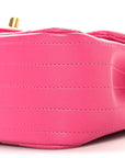 Lambskin Chevron Quilted Mini Square Flap  Pink