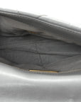 Goatskin Quilted Medium CHNL 19 Flap Grey