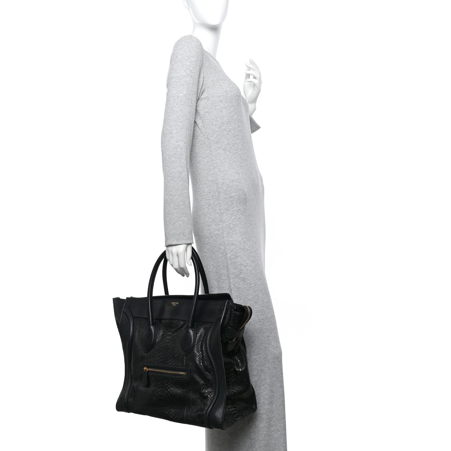 Snakeskin Large Luggage Black