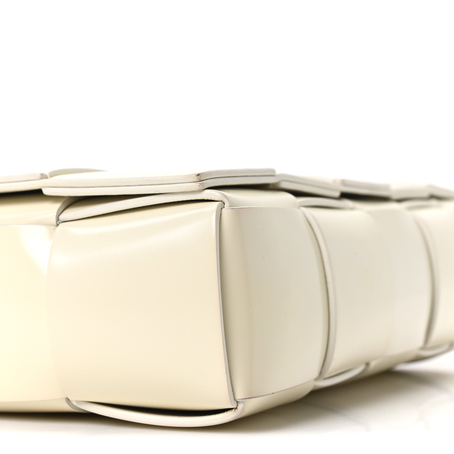 Patent Maxi Intrecciato Cassette Crossbody Bag White