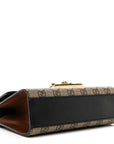 GG Supreme Monogram Calfskin Small Padlock Shoulder Bag Beige Black Cuir