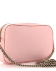 Dollar Calfskin Enamel Super Mini GG Marmont Chain Shoulder Bag Light Pink Blue