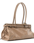 Glossy Calfskin Triangle Medium Bonnie Shoulder Bag Cameo