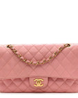 Caviar Quilted Medium Double Flap Pink