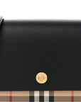 Calfskin Vintage Check Hannah Wallet with Detachable Strap Black