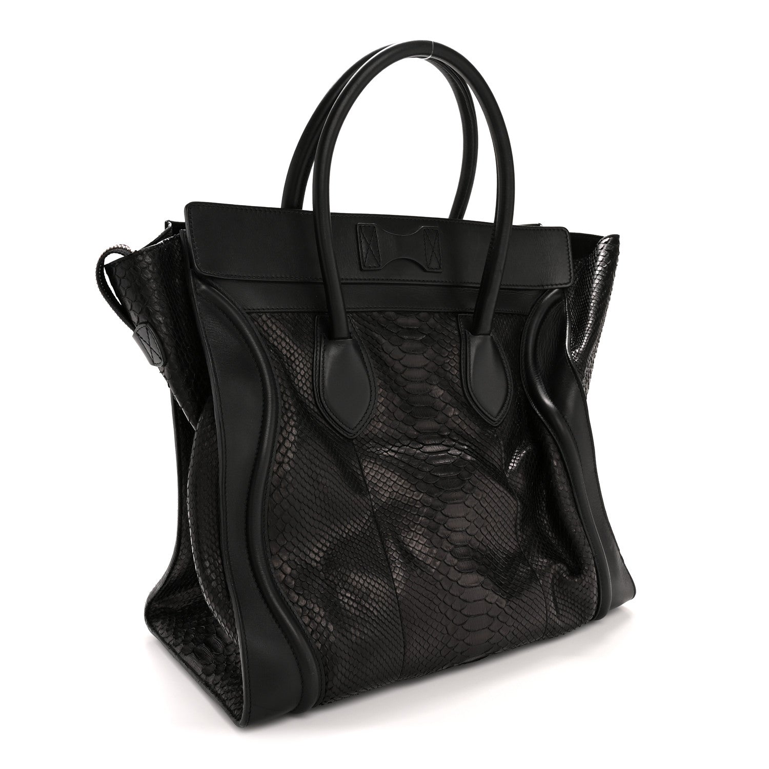 Snakeskin Large Luggage Black
