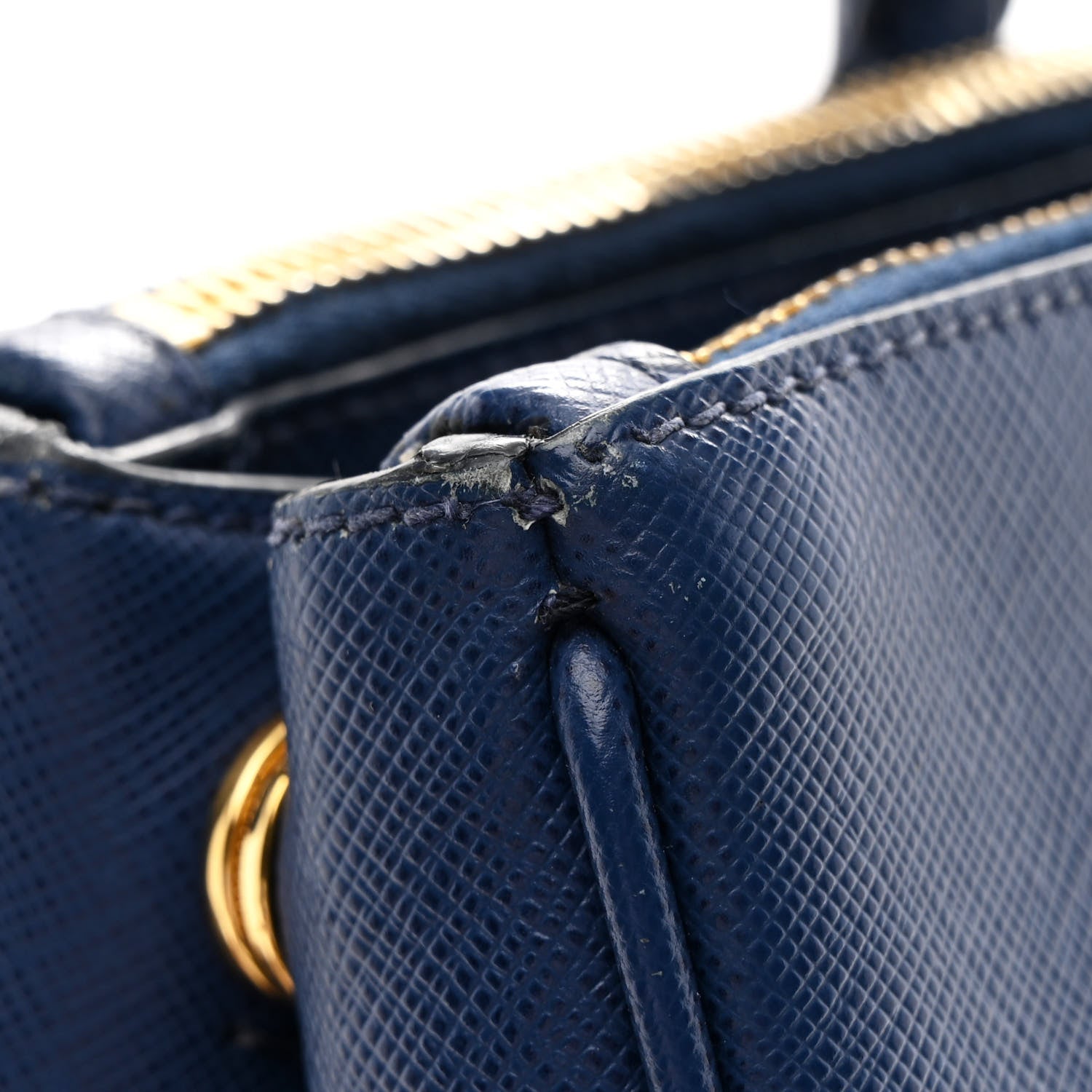Saffiano Lux Medium Galleria Double Zip Tote Bluette