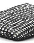 Raffia Effect Linen Logo Ivy Bag Black Natural