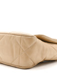 Goatskin Quilted Medium CHNL 19 Flap Dark Beige