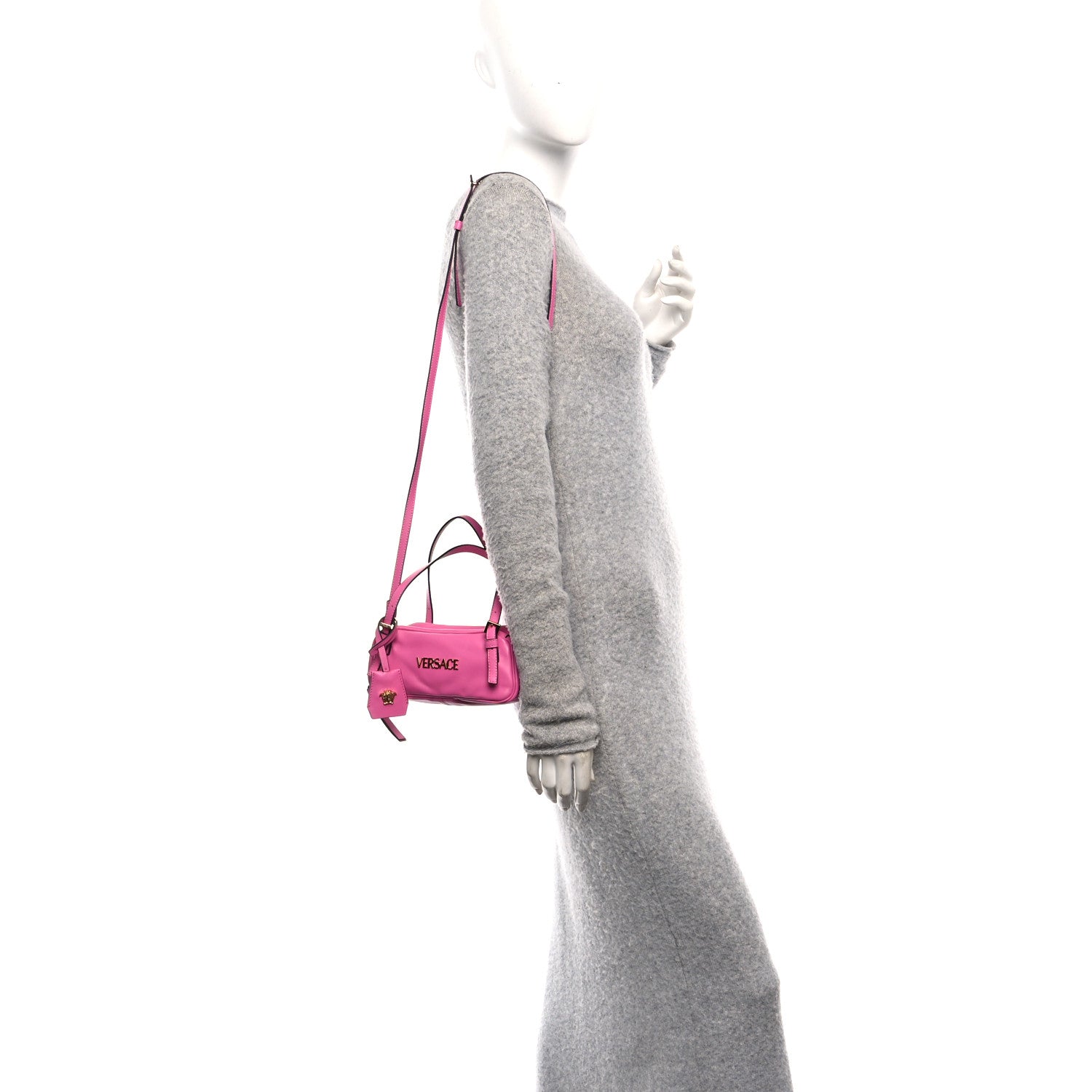 Lambskin Tag Bowling Bag Pink
