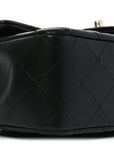 Lambskin Quilted Mini Rectangular Flap Black