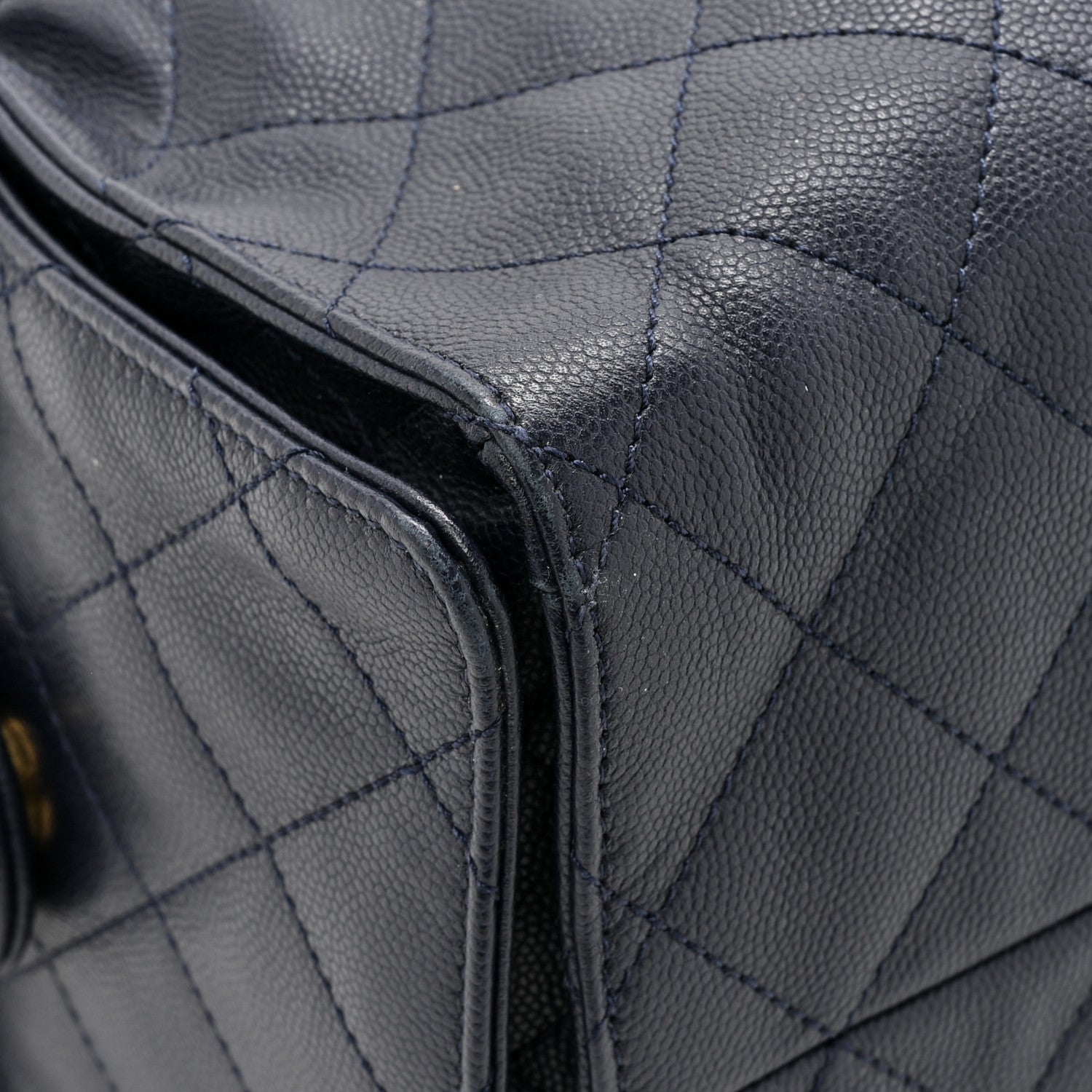 Caviar Quilted Medium CHNL 25 Handbag Dark Navy