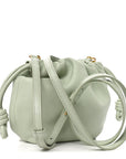 Mellow Nappa Donut Chain Mini Flamenco Knot Clutch Spring Jade