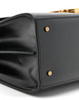Smooth Calfskin Medium Classic Monogram Cassandra Top Handle Black