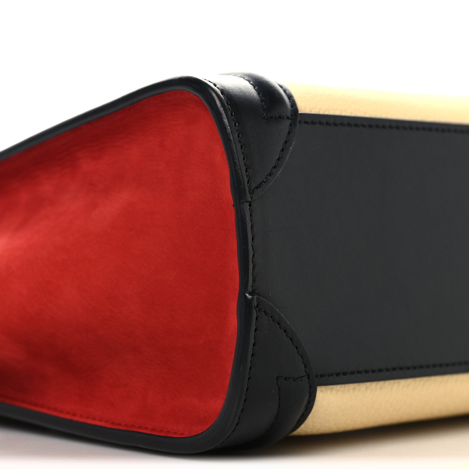Drummed Calfskin Nubuck Nano Tri-Color Luggage Ruby