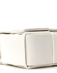 Patent Maxi Intrecciato Cassette Crossbody Bag White