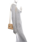 Lambskin Quilted Bekko Resin Mini Square Flap Beige