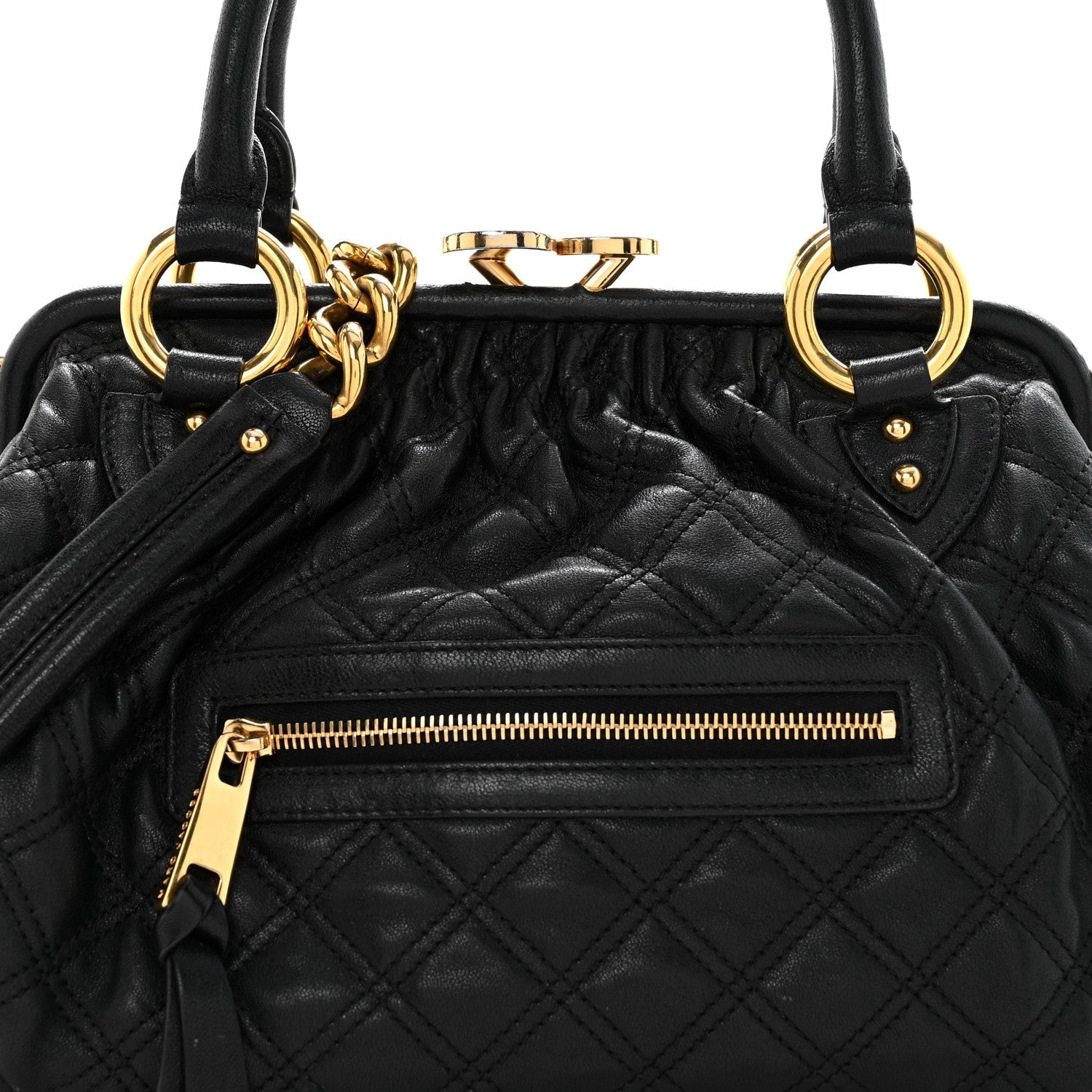 Calfskin Quilted Stam Black