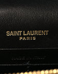 Calfskin Crocodile Embossed Kate Monogram Tassel Chain Wallet Black