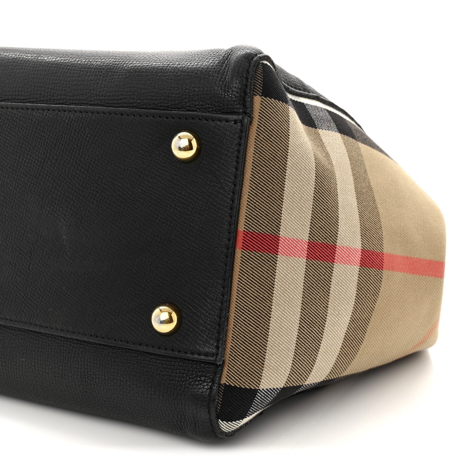 Grainy Calfskin House Check Small Canterbury Black