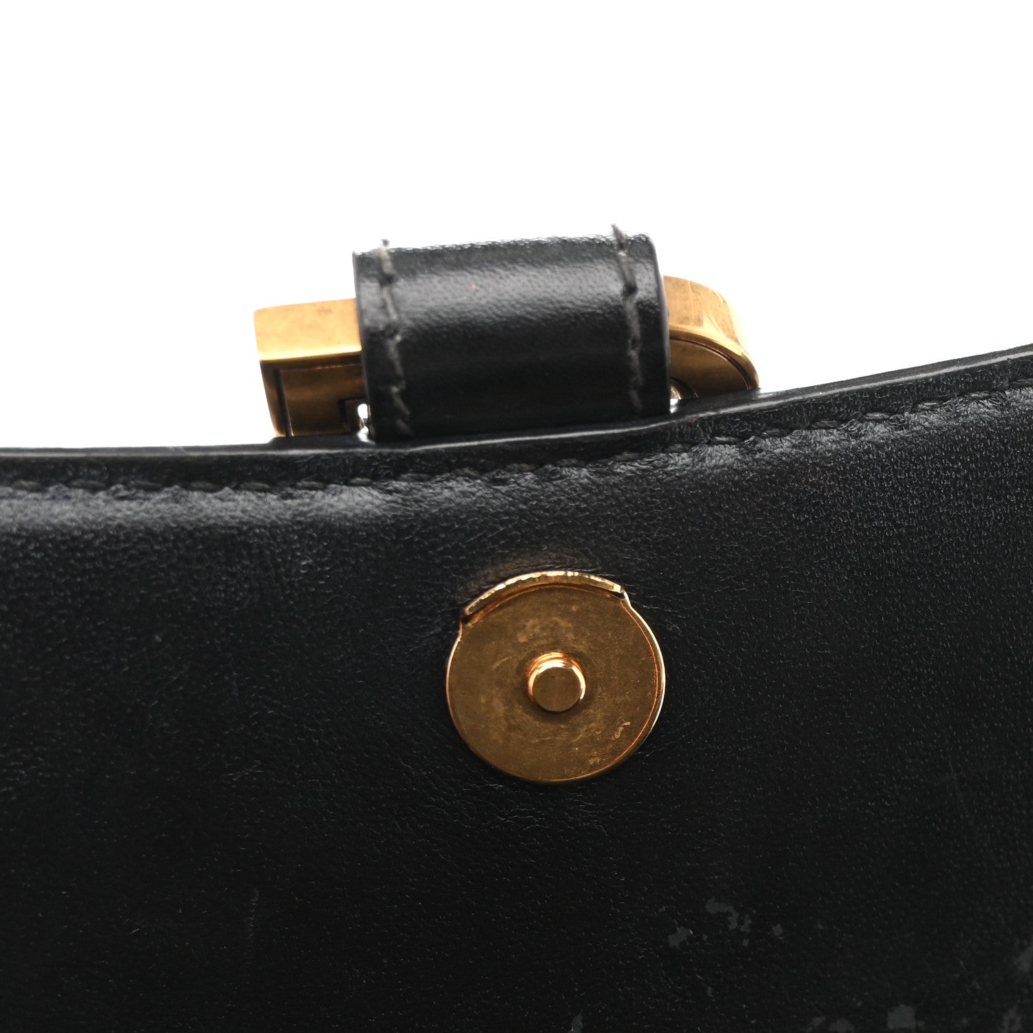 Shiny Box Calfskin Hourglass Top Handle Bag XS Black