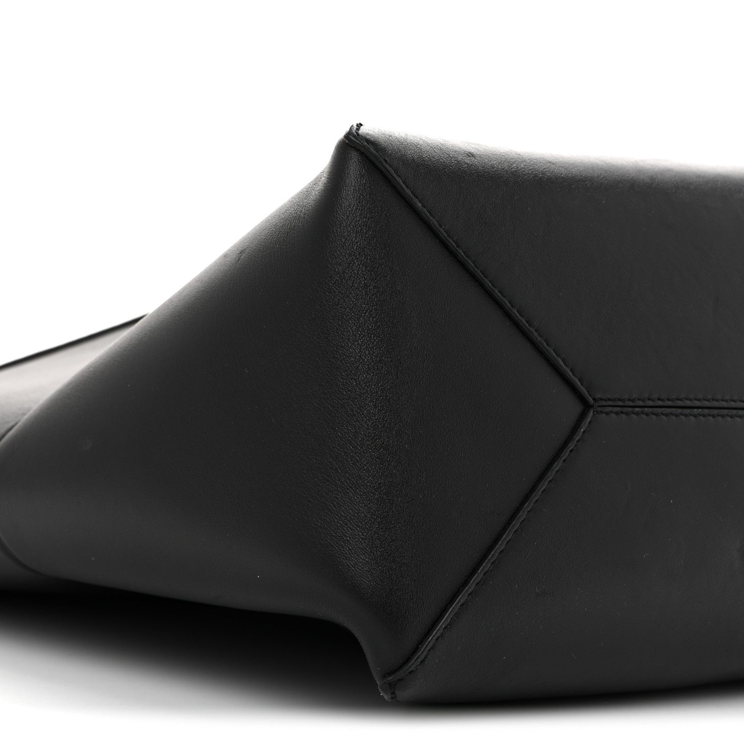 Shiny Calfskin Medium Puzzle Fold Tote Black