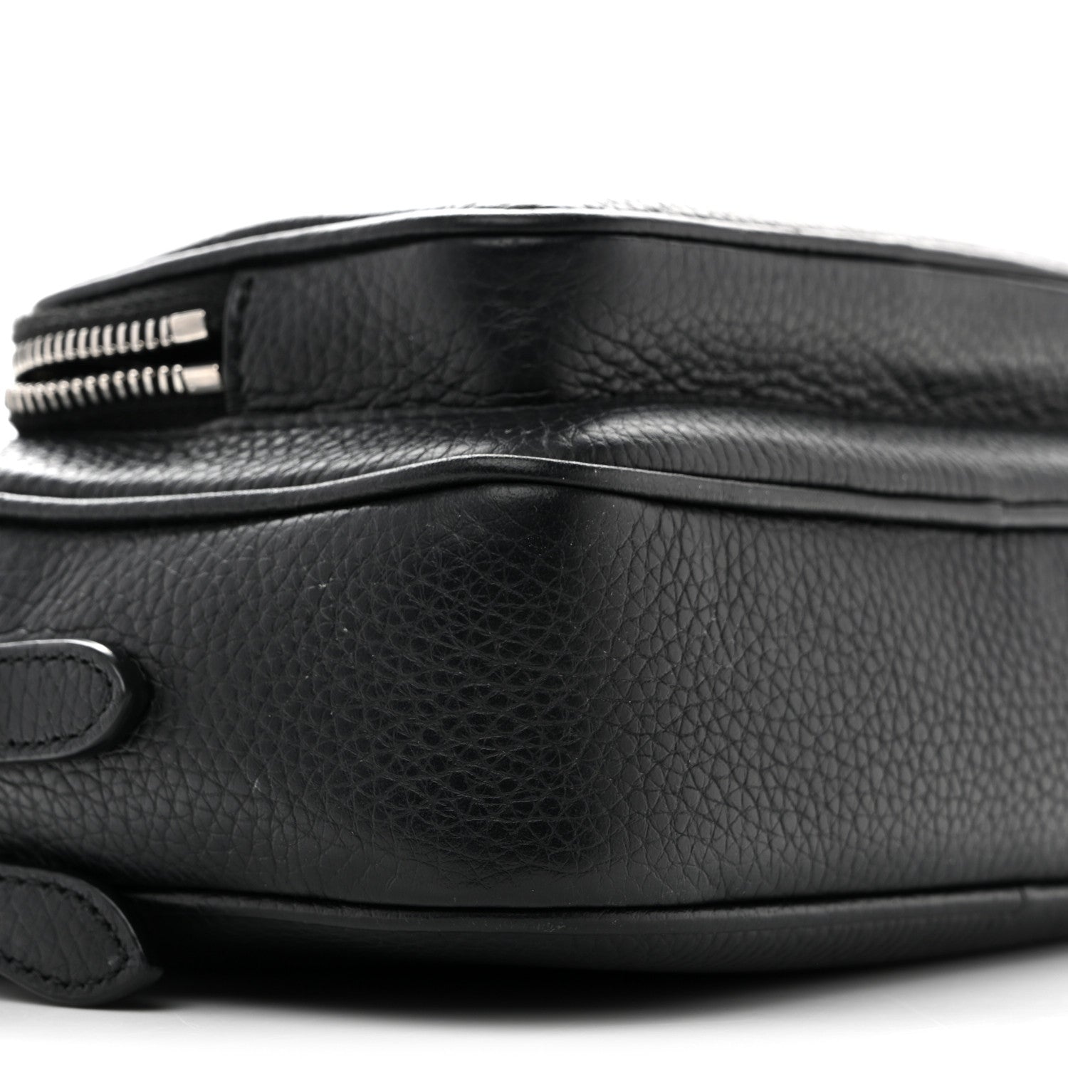 Grained Calfskin Small Camera Bag Black