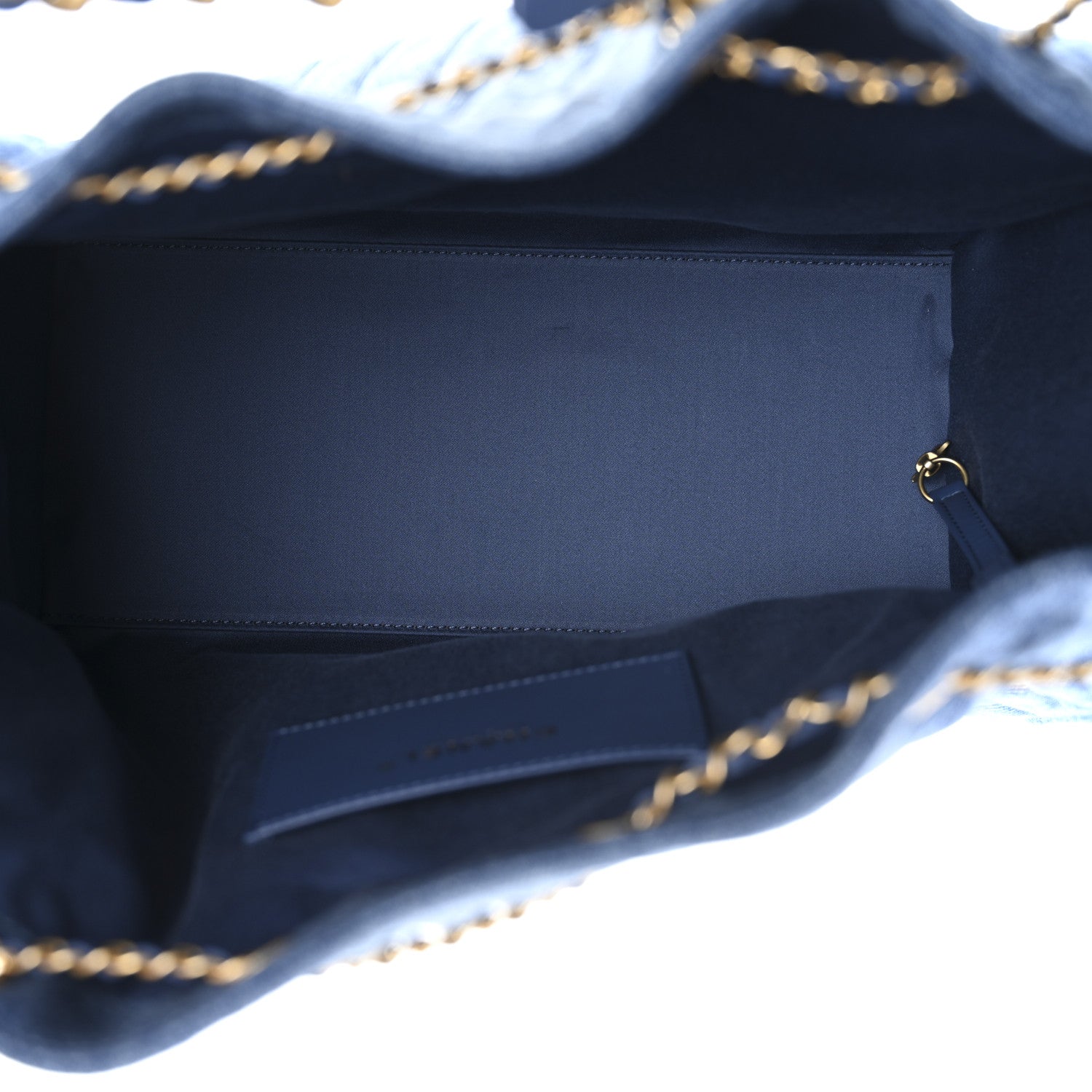 Washed Denim Quilted Medium CHNL 25 Handbag Blue
