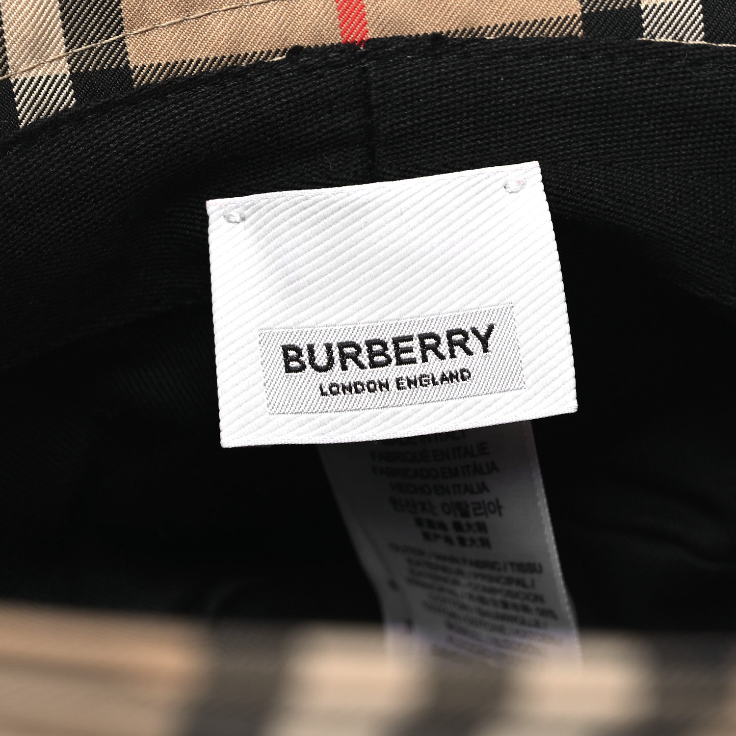Technical Cotton Vintage Check Bucket Hat M Archive Beige