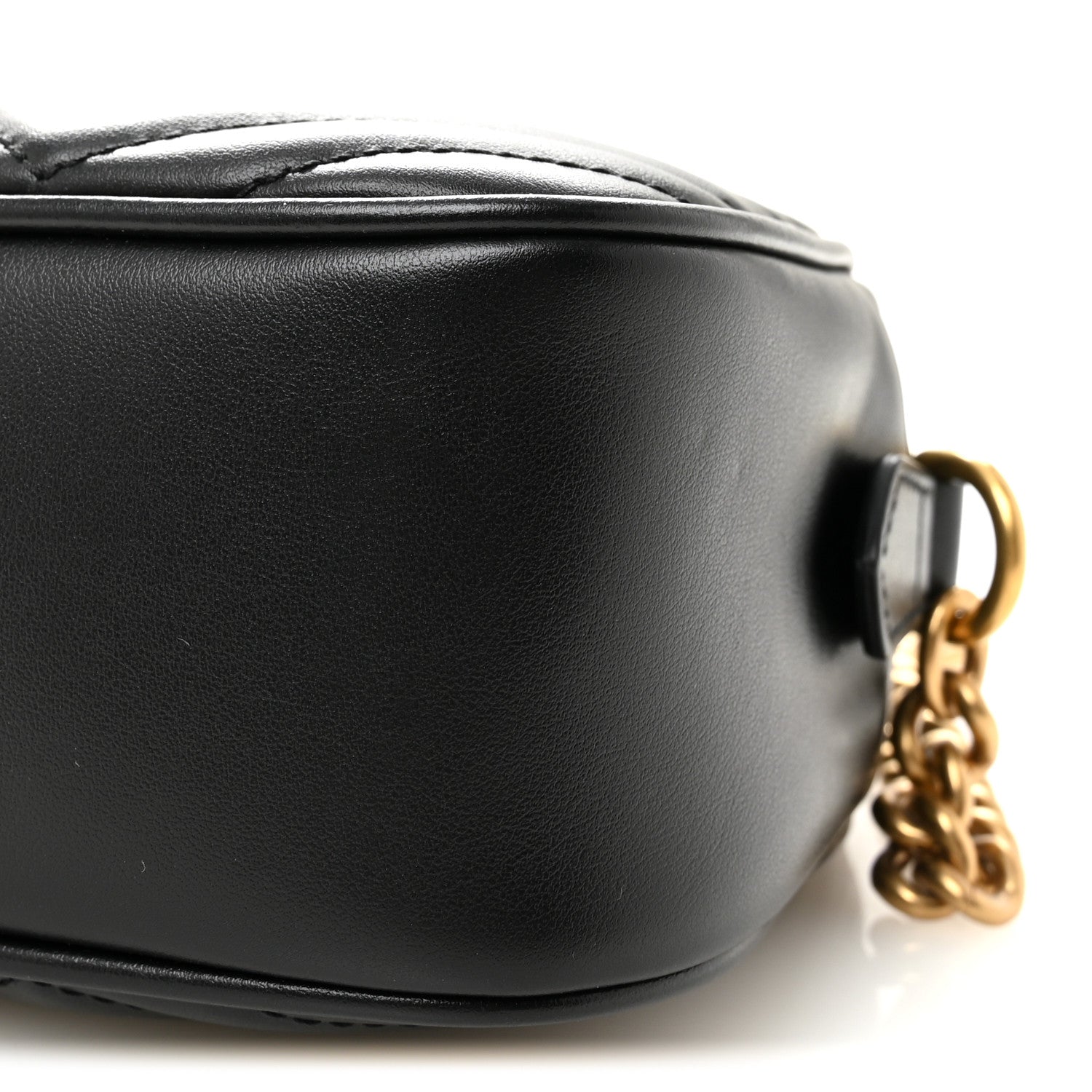 Calfskin Matelasse Small GG Marmont Chain Shoulder Bag Black