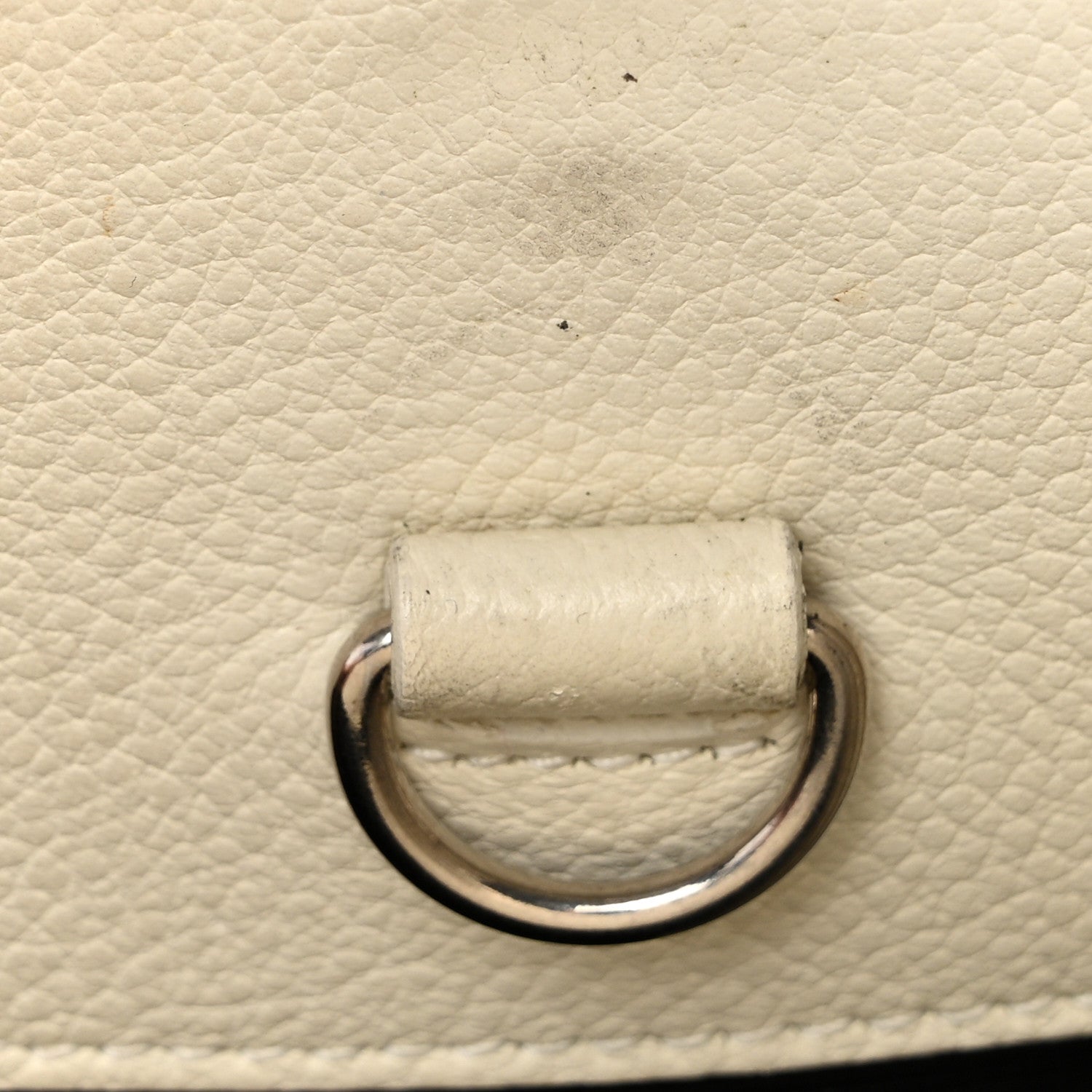 Grained Calfskin Baby Sac De Jour White
