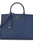 Grained Calfskin Small Frances Tote Navy