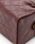 Caviar Quilted Small CHNL 25 Handbag Burgundy