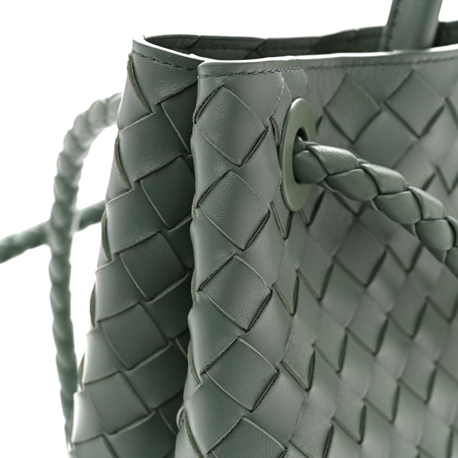 Nappa Intrecciato Medium Andiamo Shoulder Bag Aloe