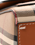 Coated Canvas Calfskin Vintage Check Medium Note Crossbody Bag Briar Brown