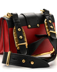City Calfskin Saffiano Cahier Bag Fuoco Black