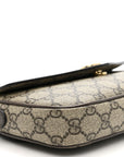 GG Supreme Monogram Textured Dollar Calfskin Web Mini Ophidia Envelope Shoulder Bag Beige Ebony New Acero