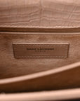 Calfskin Crocodile Embossed Medium Monogram Sunset Rose Antic