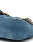 Denim Matelasse Mini Pearly GG Marmont Shoulder Bag Blue