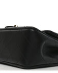 Lambskin Quilted Mini Rectangular Flap Black