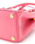 Saffiano Lux Micro Galleria Double Zip Tote Peonia