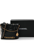 Shiny Calfskin Quilted Mini CHNL 22 Black
